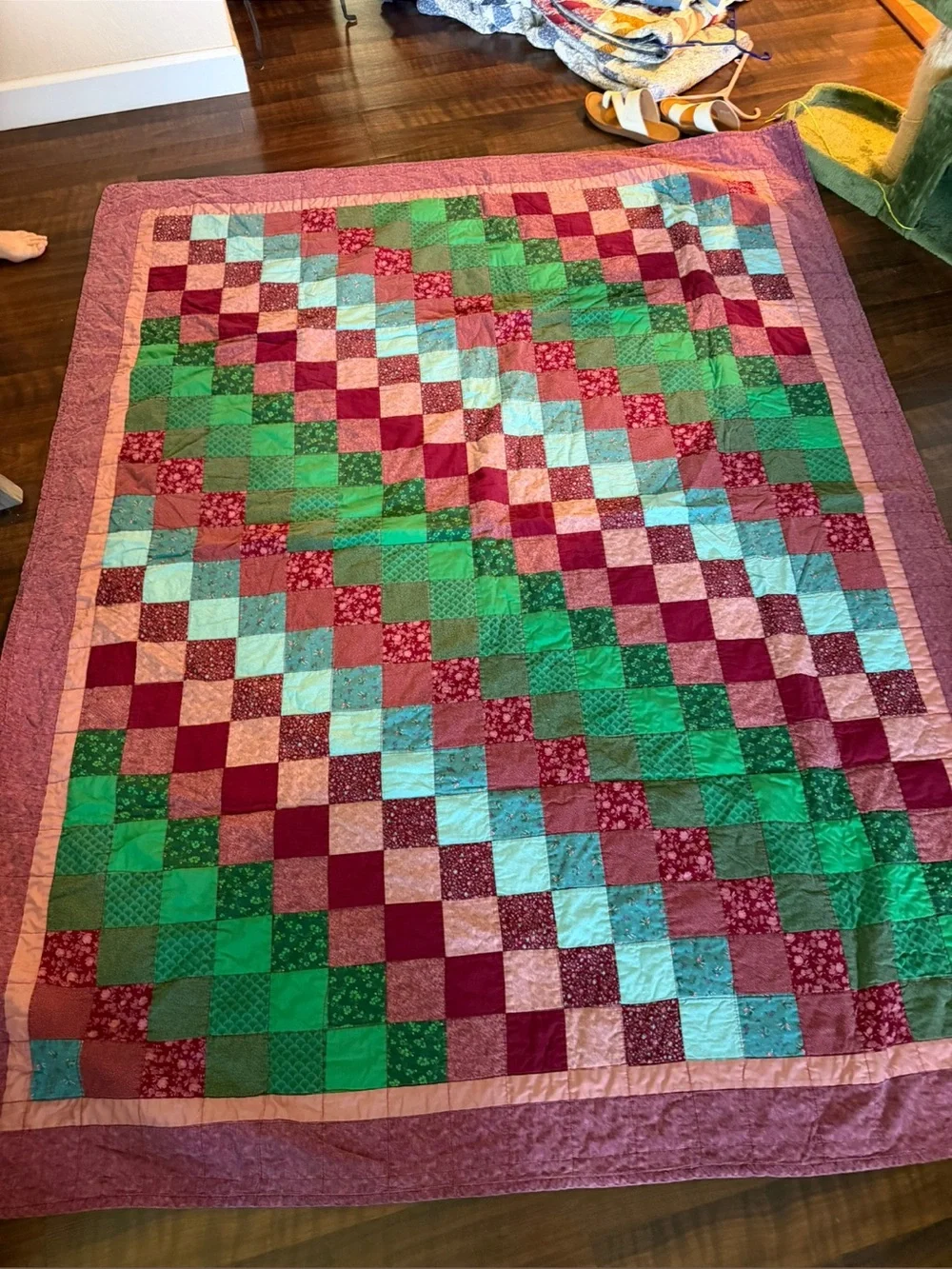 Vintage Handmade Patchwork Quilt
